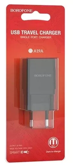 Зарядка 1-гнездо USB 5В 1А BOROFONE BA19A