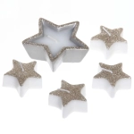 Свечи новогодние «Звездный дождь» 18*9 см (набор 5 шт), серебро