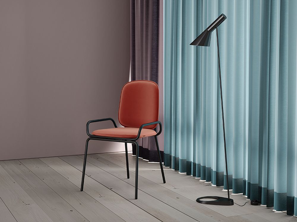 Стул Ror, Double Frame, велюр, черный/темно-красный