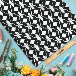 Ткань ниагара чёрно-белые крести и пики