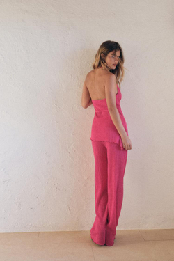 ZARA АСИММЕТРИЧНЫЙ ТОП ИЗ РЕЛЬЕФНОЙ ТКАНИ, ЦВЕТ ФУКСИИ