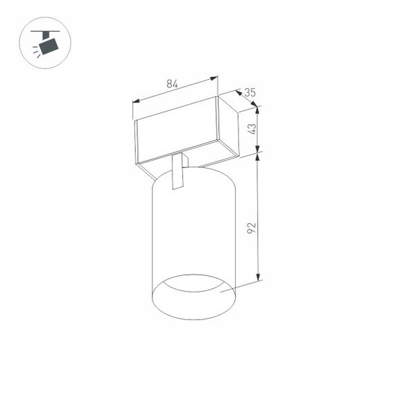 Трековый светодиодный светильник для магнитного шинопровода Arlight Mag-Spot-45-R85-12W Warm3000 032647