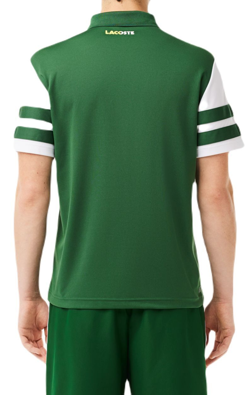 Мужское теннисное поло Lacoste Ultra-Dry Colourblock Tennis Polo Shirt - green/white