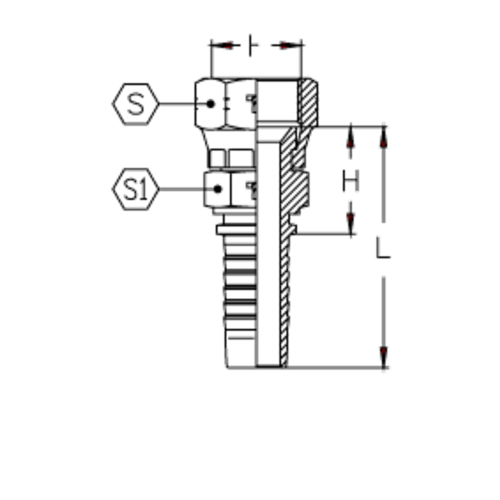 Фитинг DN 20 JIC (Г) 1.1/16 с контргайкой