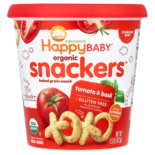 Happy Family Organics, Happy Baby®, Snackers ™, томаты и базилик, 42,5 г (1,5 унции)