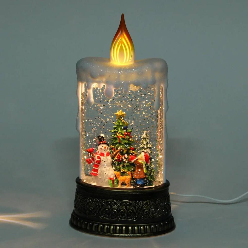 Сувенир с подсветкой «Волшебный вечер» 12*8*24,5 см (работает от 3*ААА и USB+музыка, подсветка)