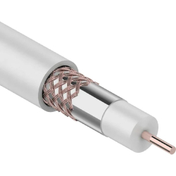 Кабель PROconnect (01-2206) Кабель коаксиальный RG-6U, 75Ом, Cu/Al/Cu, 48%, 100м, INDOOR, белый