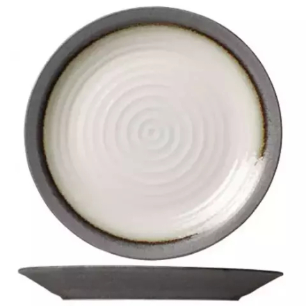 Тарелка «Стоун» мелкая фарфор D=250,H=25мм серый