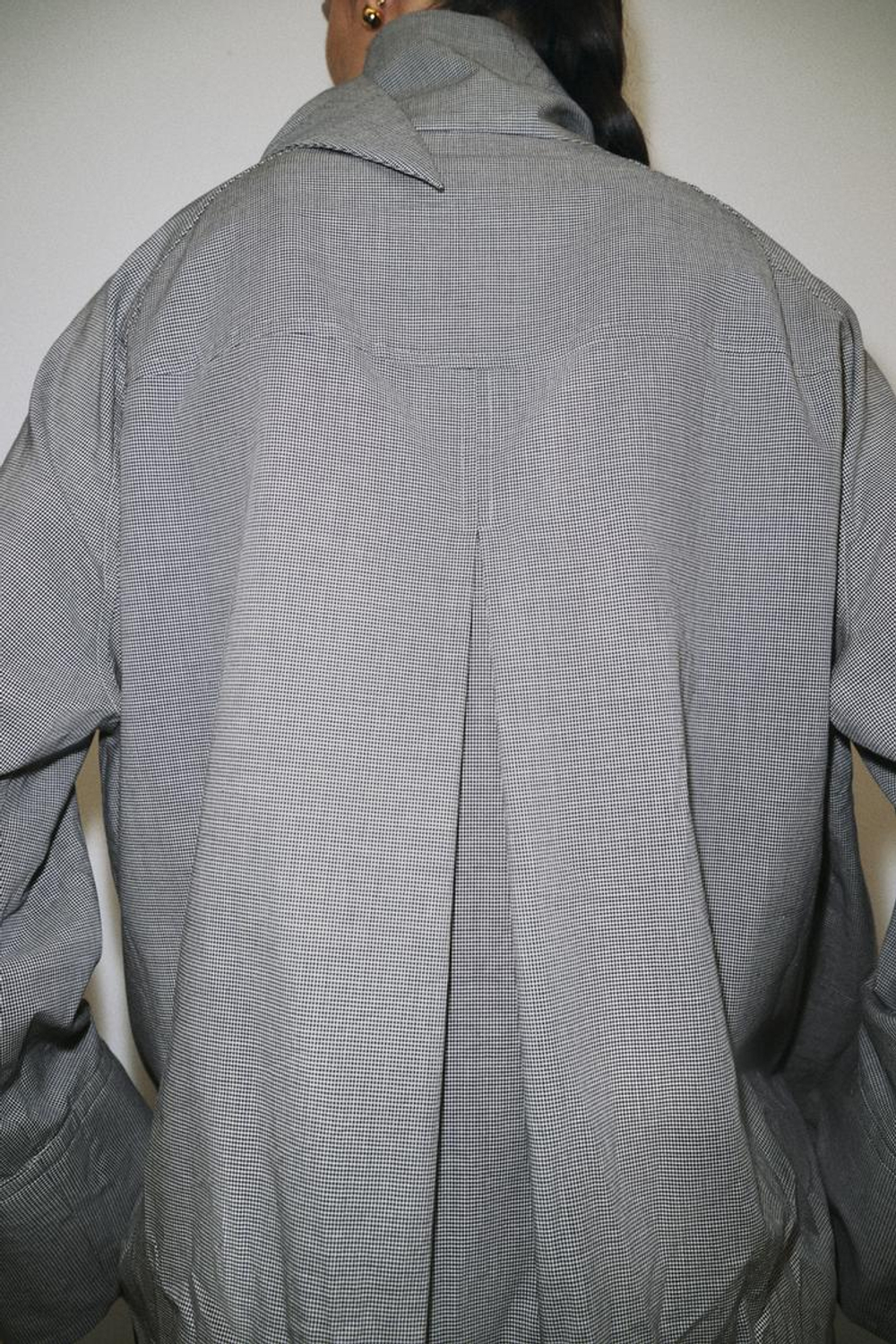 ZARA РУБАШКА ОВЕРСАЙЗ В КЛЕТКУ С КАРМАНОМ — ZW COLLECTION, МОРСКОЙ СИНИЙ