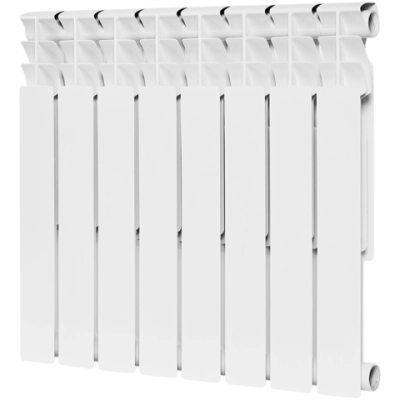 Радиатор биметаллический ROMMER Optima Bm 500 - 8 секций (подключение боковое, цвет белый)