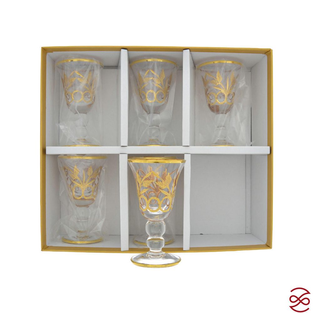 Набор рюмок TIMON Tiziano Golden/Palm (6 шт) 80 мл