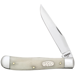 Классический американский перочинный раскладной нож из нержавеющая стали с рукоятью из натуральной кости бежевый + зажигалка 207 ZIPPO 50545_207