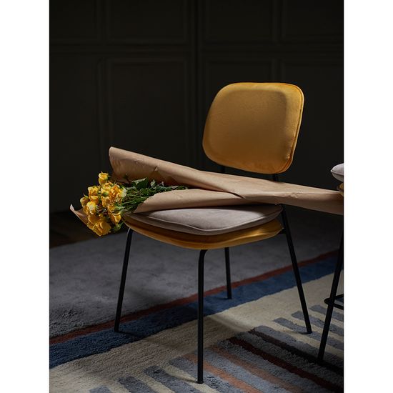 Стул pea, велюр, желтый/бежевый