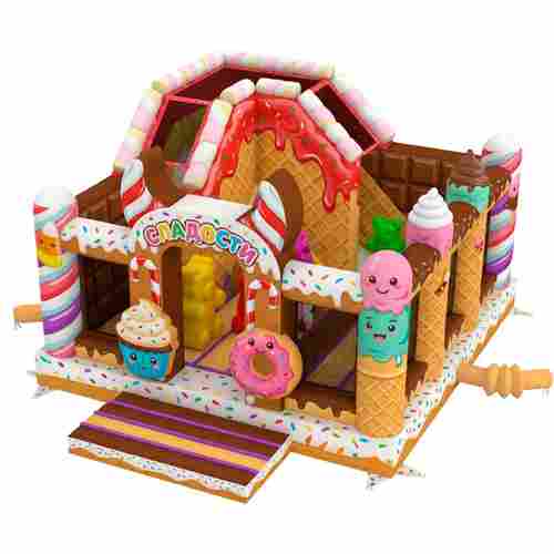 Коммерческий надувной батут «Сладости», 5×5×3,4 м, с горкой