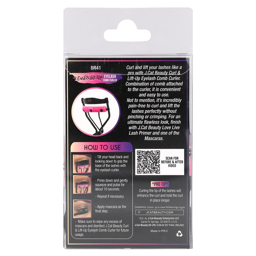 J.Cat Beauty, Curl & Lip Up, щетка для завивки ресниц, 1 шт.