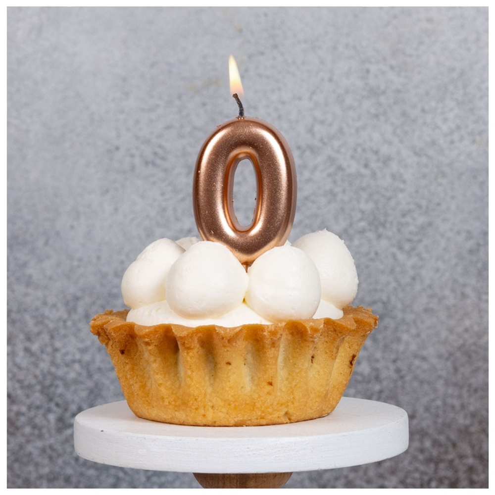 Свечи-цифры Розовое золото 4,5см