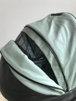 Коляска детская Peppy Zoom 2 в 1 (01) Черная экокожа / Мята экокожа