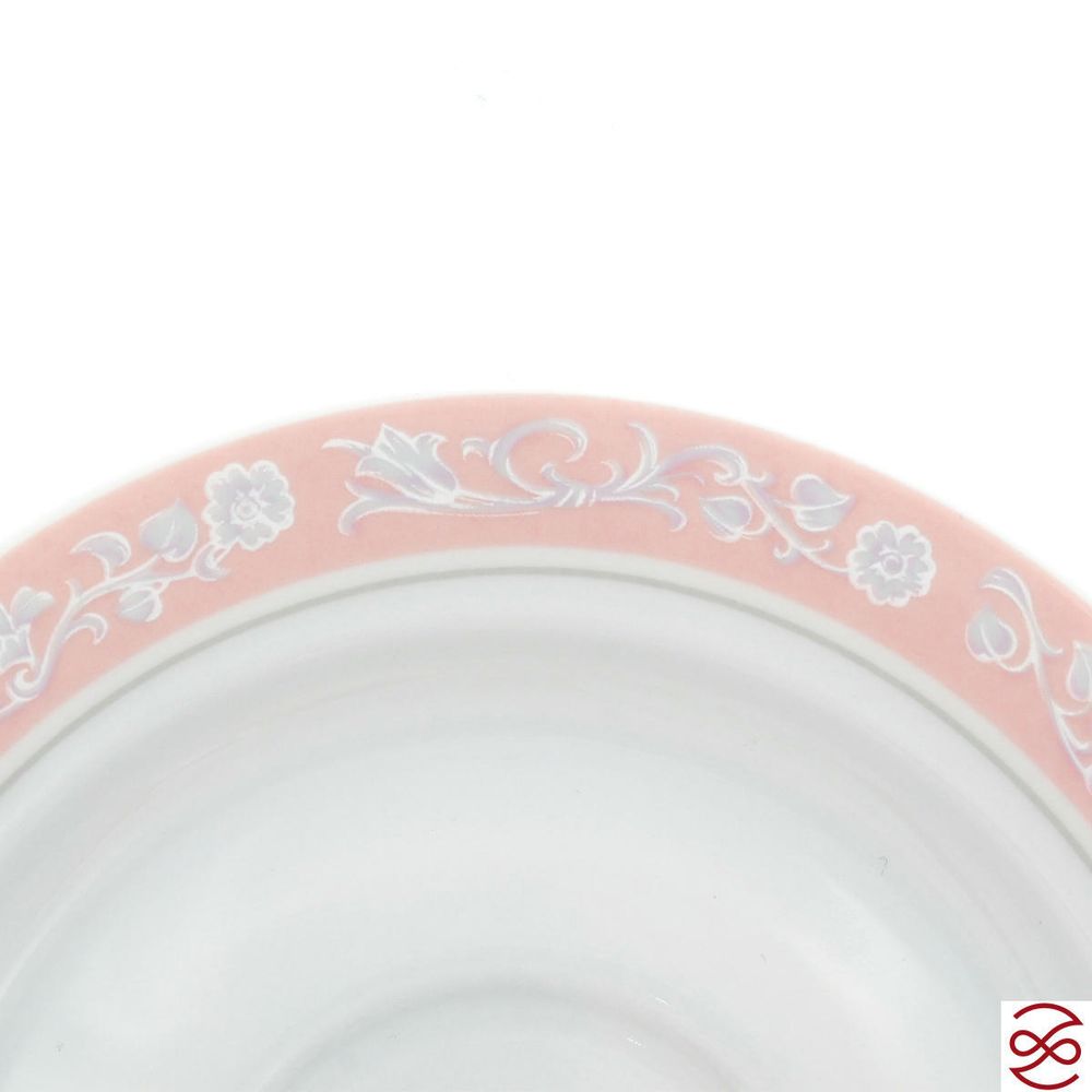 Набор мокко кофейных пар 85 мл Яна Серый мрамор с розовым кантом (6 пар)