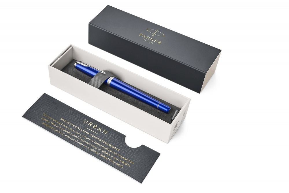 Перьевая ручка Parker Urban, Nightsky Blue CT, перо: F, цвет чернил: blue, в подарочной упаковке.