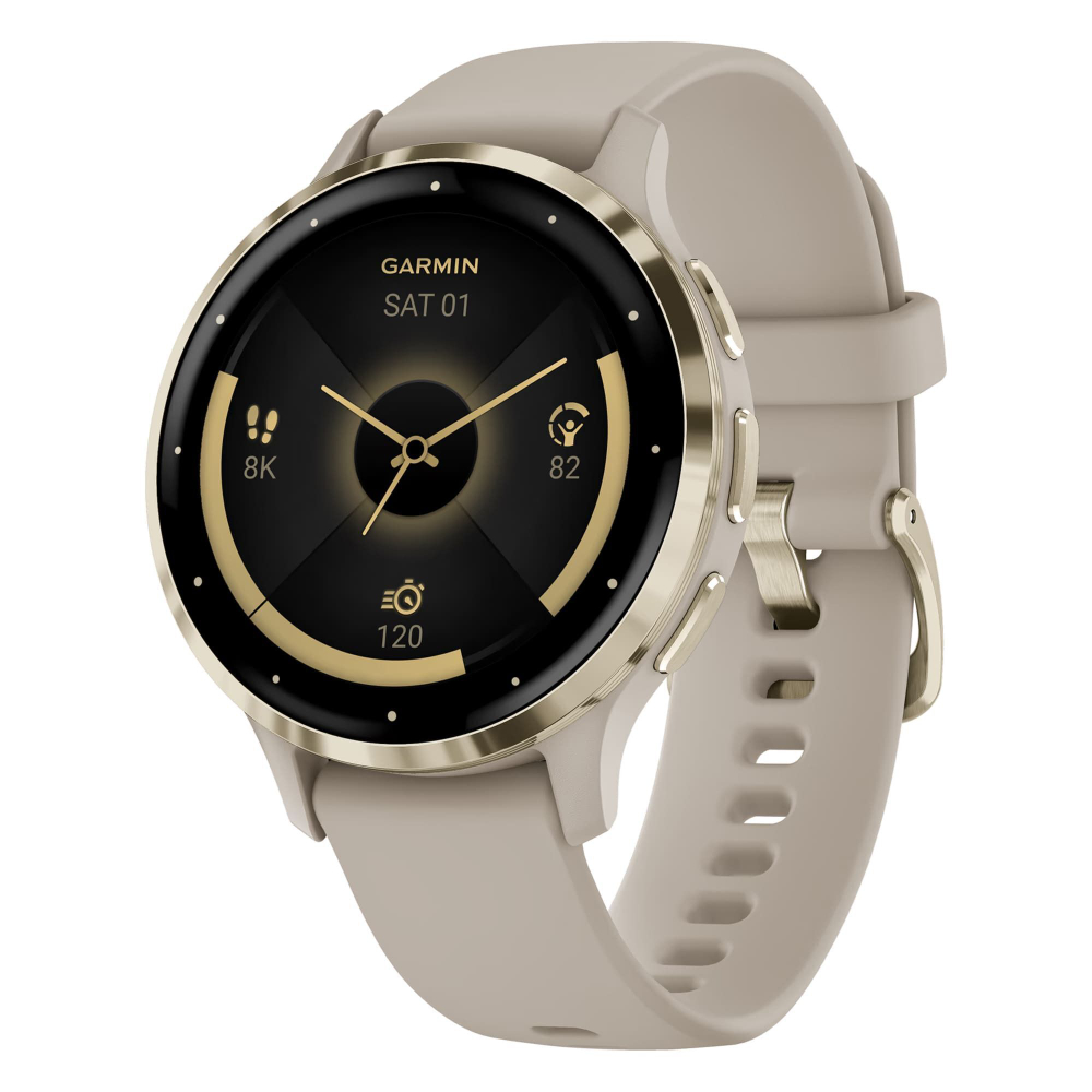 Умные часы Garmin Venu 3S цвета французский серый с золотистым безелем