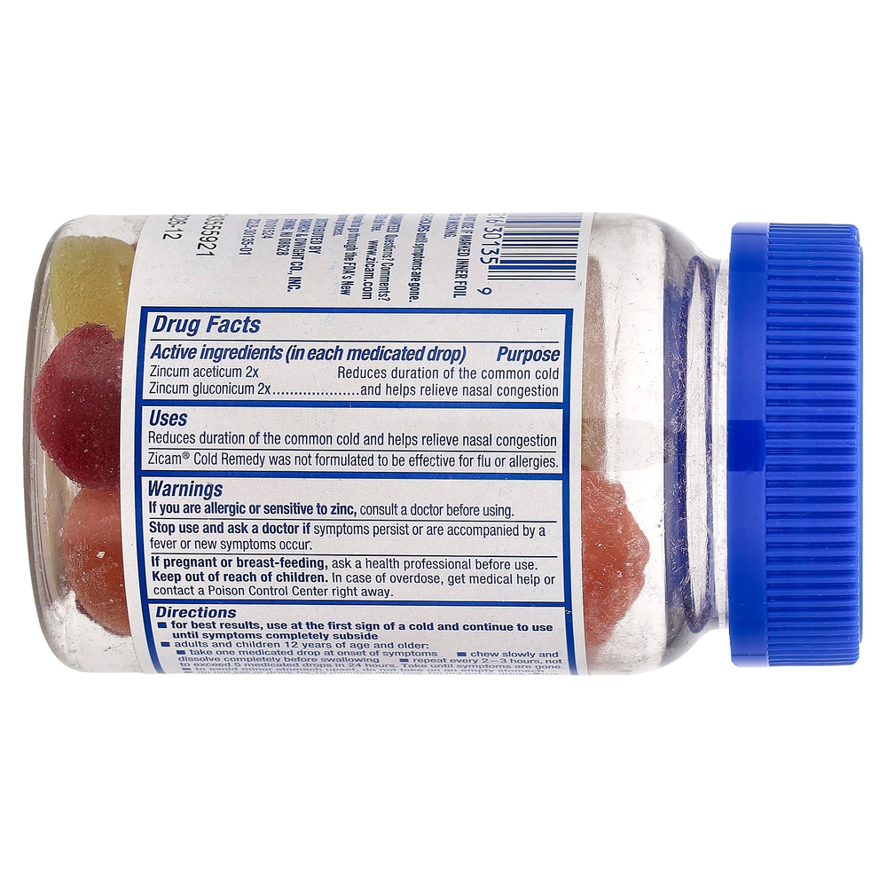 Zicam, Средство от простуды, лечебные фруктовые капли, фруктовое ассорти, 25 капель