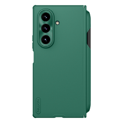 Чехол зеленого цвета (Dark Green) с MagSafe и держателем для S Pen от Nillkin для Samsung Galaxy Z Fold 7, серия Super Frosted Shield Fold Magnetic