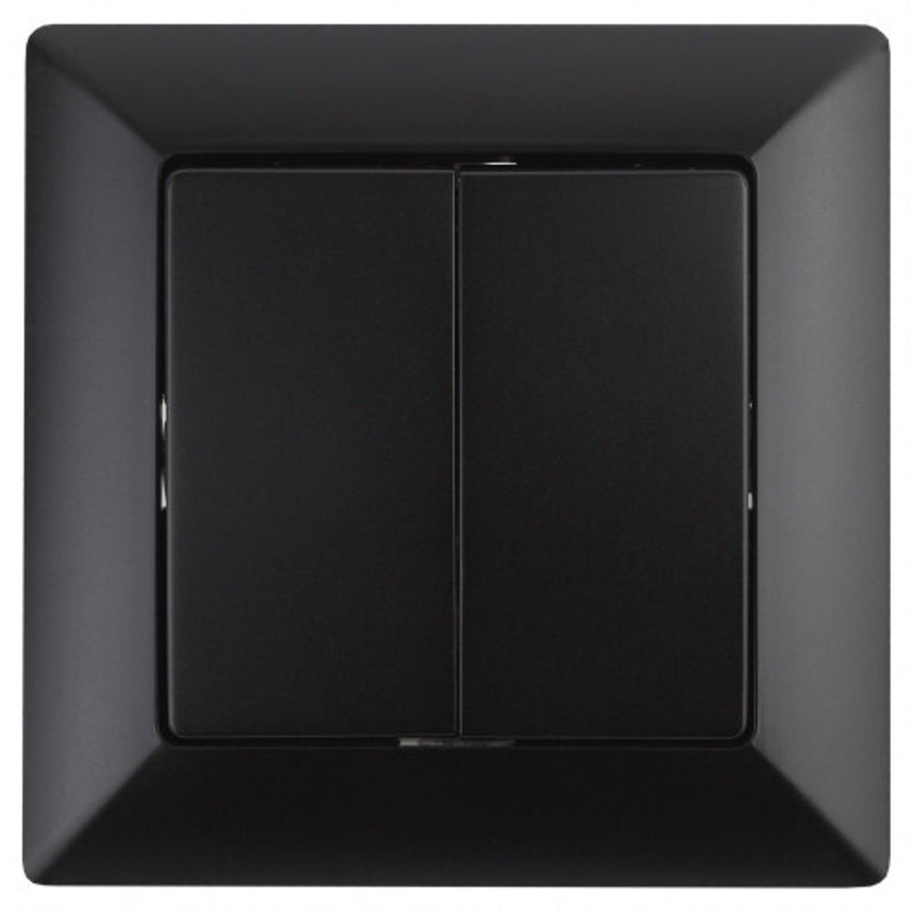 Переключатель Intro Solo 4-107-05 двухклавишный, 10А-250В, IP20, СУ, антрацит