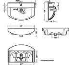 Умывальник Best-65  белый, без кроншт Sanita Luxe