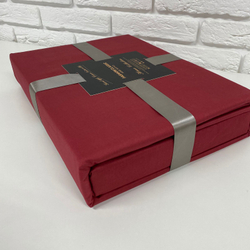 Комплект постельного белья ЕВРО 100% Сатин однотонный красный