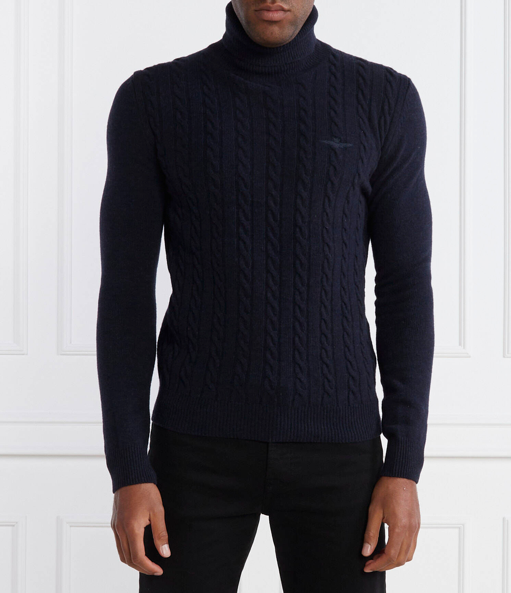 Хлопковый гольф Aeronautica Militare - темно-синий(MA1485L417)