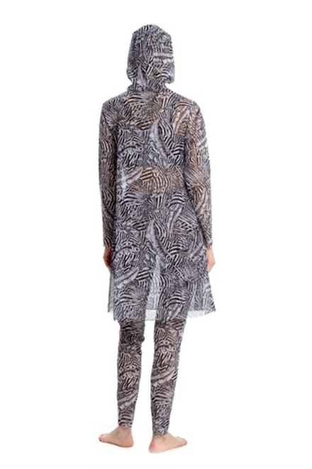 Буркини с капюшоном "Псевдозебра"