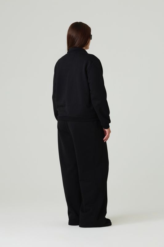 Свитшот из футера с рельефами, черный