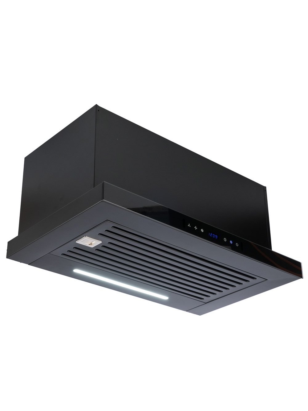 Вытяжка кухонная MACBI Perfa-60G-baf (BLACK) черный, D150мм, 1200м3/ч, полновстраиваемая, мотор 230Ватт, стекло 60см, сенсорное управление + управление жестами