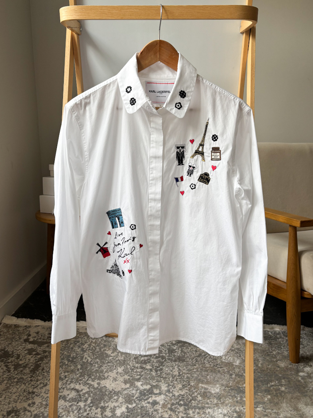 Хлопковая рубашка Karl Lagerfeld, S-M