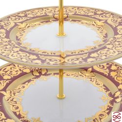 Этажерка (Горка) Falkenporzellan Natalia bordeaux gold три яруса