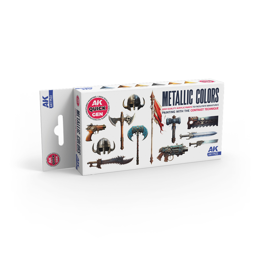 Набор акриловых красок AK Interactive - Metallics - QUICK GEN Set