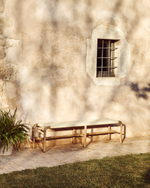 Скамейка Alipa из массива акации и веревки кремового цвета