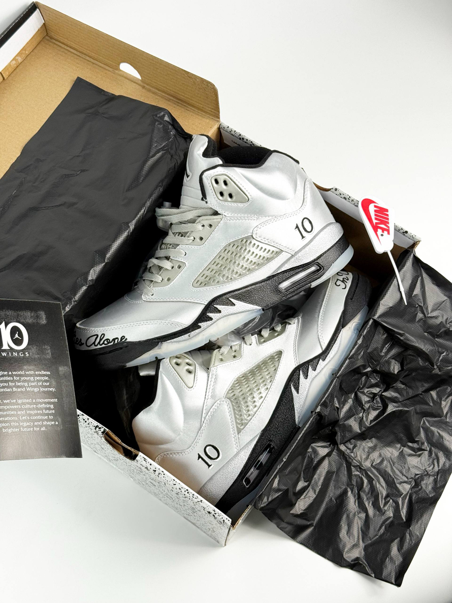 Кроссовки Nike Air Jordan 5 Retro Wings #B112 (сереб.)