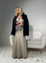 Шёлковое платье песочное