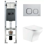 Унитаз с инсталляцией WeltWasser AMBERG 350 ST + ODENBACH 004 GL-WT + AMBERG RD-MT CR