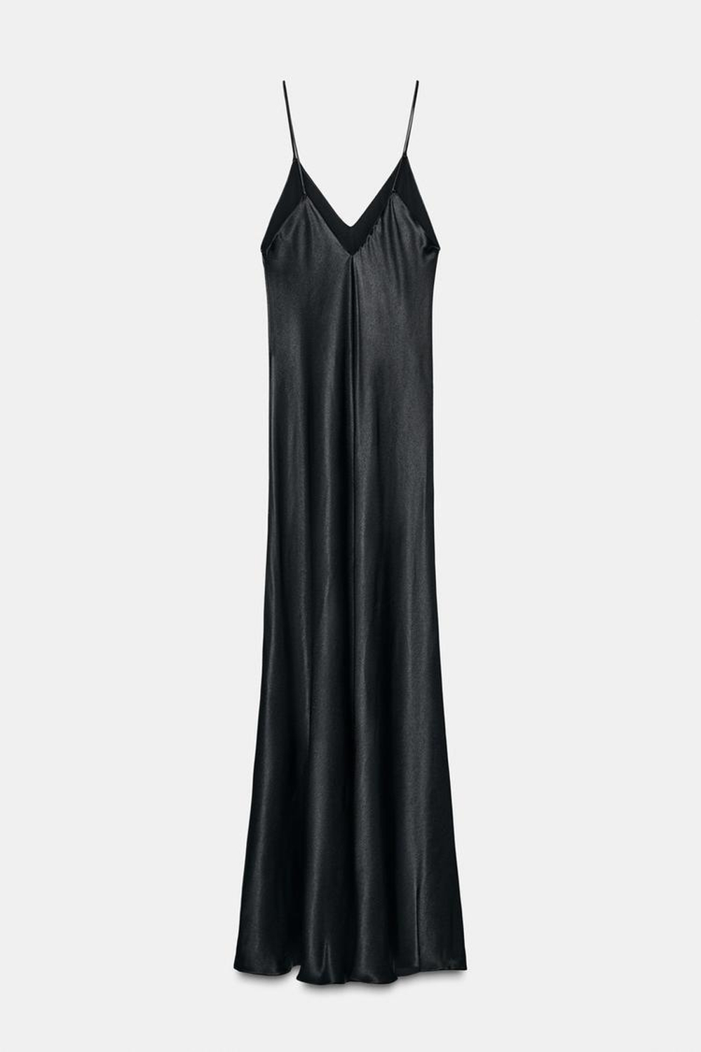 ZARA ПЛАТЬЕ-КОМБИНАЦИЯ ИЗ КОЛЛЕКЦИИ ZW, ЧЕРНЫЙ