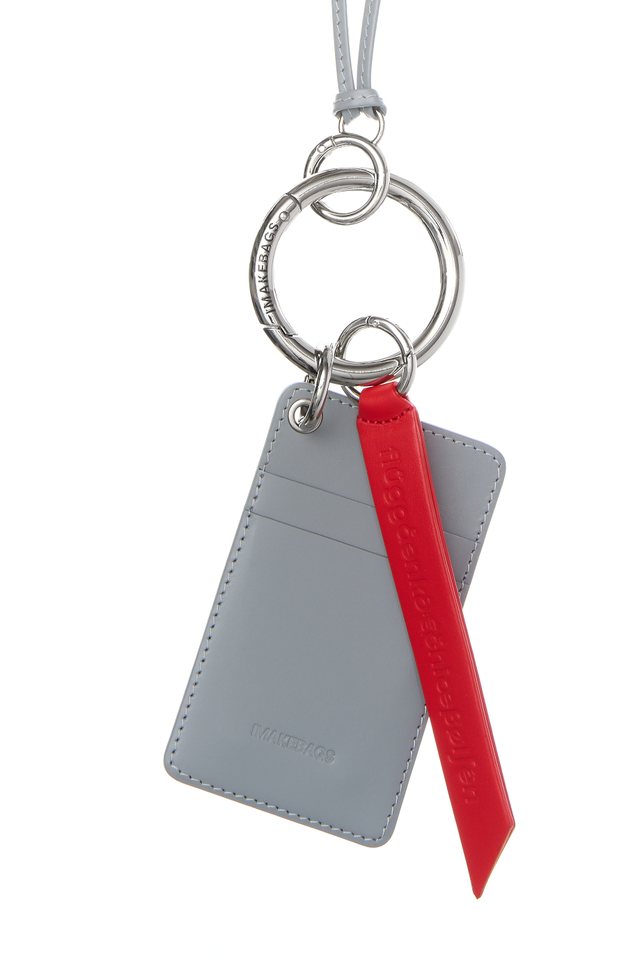 Подвеска - картхолдер с карабином GREY