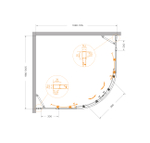 Душевой уголок Cezares MOLVENO-RH-22-110/100-P-Cr, 110х100х195, профиль хром, стекло Punto матовое