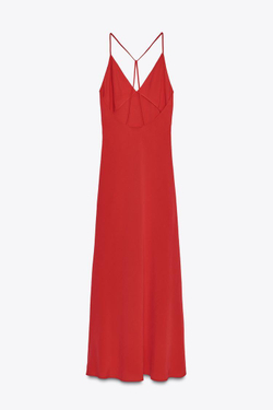 ZARA ПЛАТЬЕ-КОМБИНАЦИЯ — ZW COLLECTION, КРАСНЫЙ