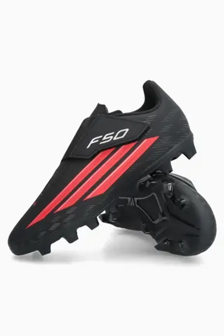 Бутсы adidas F50 Club Velcro FG/MG Junior - черный