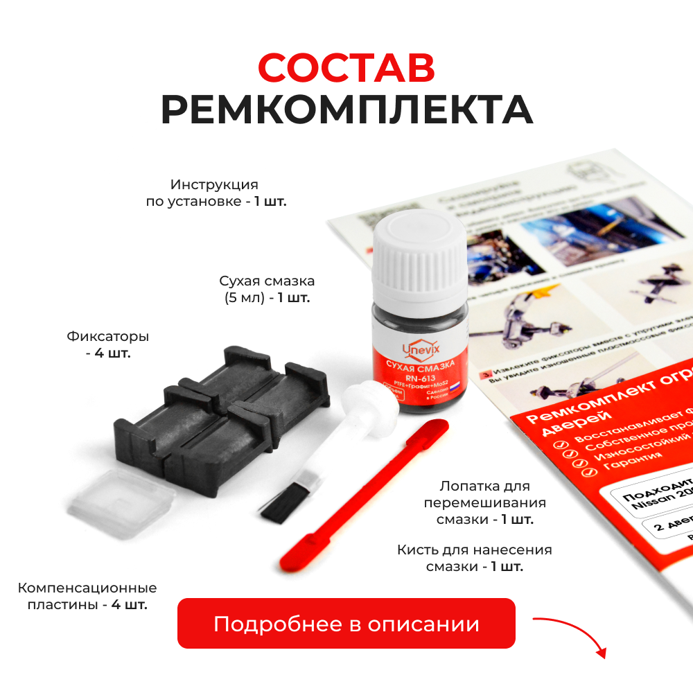 Ремкомплект ограничителей дверей Nissan 200SX B14 (2 двери, тип 28) 1995-1998