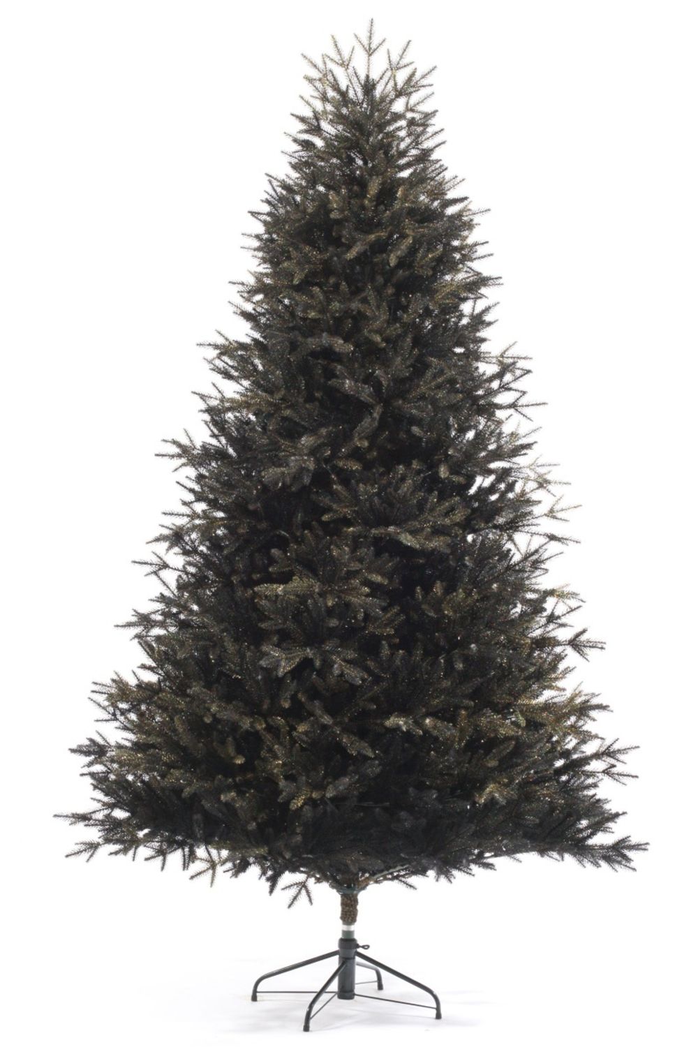 Искусственная черная елка «Фэнтези» (Литая хвоя с блестками) от 1,5 м до 2,5 м