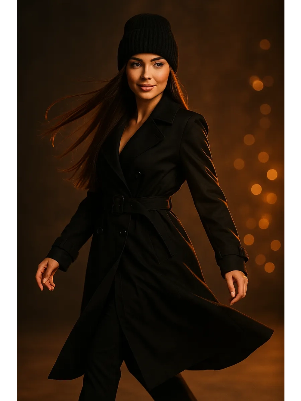 Шапка осенняя вязаная бини для прогулок и спорта