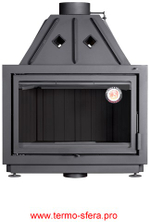 Каминная топка Экокамин Альфа 800 B черный шамот