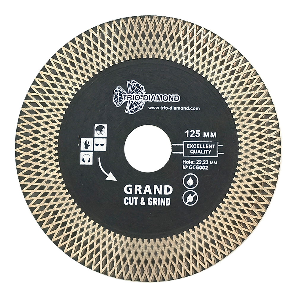 Диск алмазный отрезной 125*22,23 Турбо серия Grand Cut and Grind GCG002